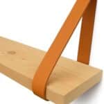 Leren planken drager cognac