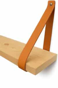 Leren planken drager cognac
